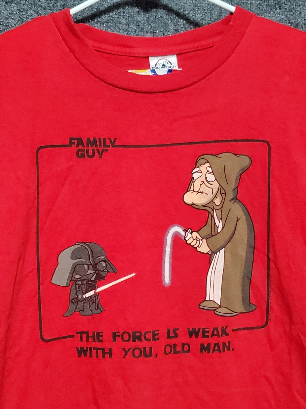 Family Guy Star Wars Shirt The Force Is Weak With You Red Graphic Shirt Mens XL